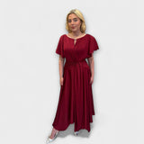 Anni - Olivgrünes drapiertes Rockkleid