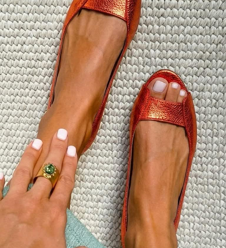 Adelina | Elegante Goldene Komfortsandalen