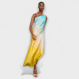 Arabella - Buntes One-Shoulder-Midikleid mit Batikmuster