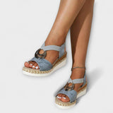 Roswitha - Beige Komfort-Sandalen