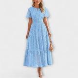 Linette - Olivgrünes Spitzen-Sommerkleid