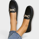Adele - Schwarze Loafer mit Spange