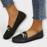 Liesbeth - Schwarze Loafer mit Spange