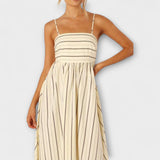 Svea - Rosa gestreiftes Maxikleid