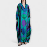 Harper - Bunter psychedelischer Satin-Kaftan