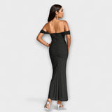 Ione - Braunes Off-Shoulder-Bodycon-Kleid
