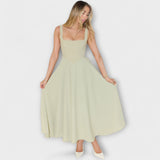 Scarlett - Cremefarbenes elegantes Abendkleid