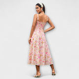 Hope - Cremefarbenes Kleid mit Rüschen und Schlitz