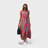 Lila Rosa - Pinkes Boho-Kleid mit Blütenmuster