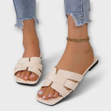 Dietlinde - Flache Pantoletten in Beige