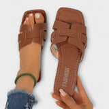 Dietlinde - Flache Pantoletten in Beige