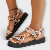 Hildrun - Ethno-Sandalen mit Knöchelriemen