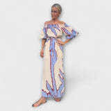 Georgia - Buntes Off-Shoulder-Maxikleid mit Print