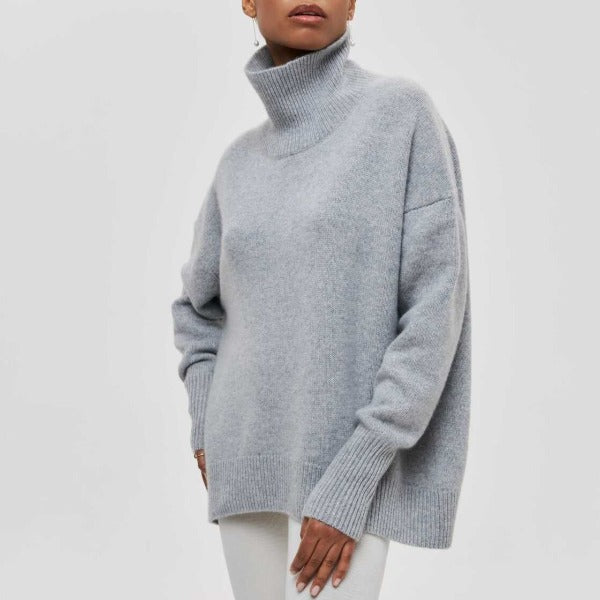 Katrielle - Hellblauer gemütlicher Rollkragenpullover