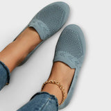 Adelheid - Hellblaue Strick-Loafer