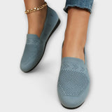 Adelheid - Hellblaue Strick-Loafer