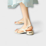 Elfrieda - Elegante Rote Flache Sandalen