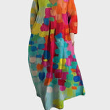 Buntes Aquarell-Patchworkkleid