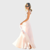 Vezza - Rosa Sommerkleid mit Spitzenoberteil