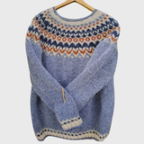 Granite Peak | Hellblauer Pullover mit Norweger-Muster