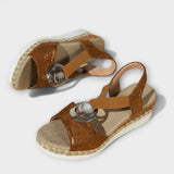 Roswitha - Beige Komfort-Sandalen