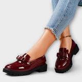 Brunhild - Bordeauxrote Lack-Loafer