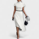 Amelia - Weisses asymmetrisches Urban-Kleid