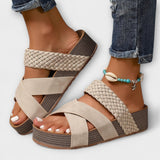 Roswita - Geflochtene Keil-Sandalen