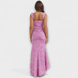 Renske - Lila Maxikleid mit Korsett
