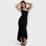 Renske - Lila Maxikleid mit Korsett