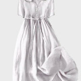 Fliederfarbenes Knopfleistenkleid