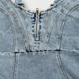 Anna - Graues Denim-Kleid mit verstellbaren Trägern