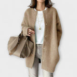 Amy - Beige gemütliche Relaxed-Fit-Jacke