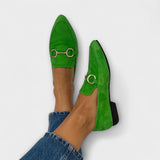 Klara - Grüne Spitze Slipper