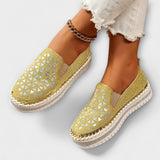 Walburga - Espadrille-Slipper mit Strass