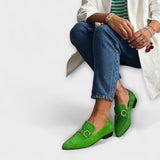 Klara - Grüne Spitze Slipper