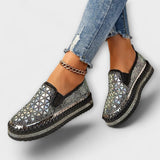 Walburga - Espadrille-Slipper mit Strass