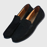 Roswitha - Bordeauxrote Wildleder-Slipper