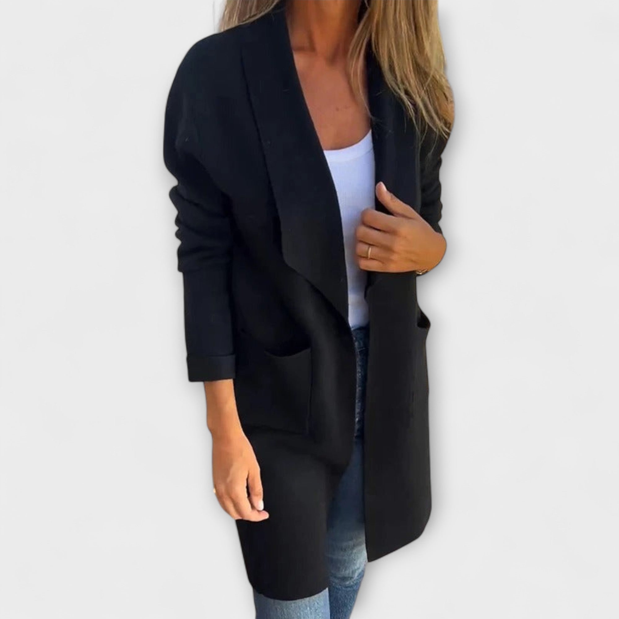 Libi - Altrosa taillierter Cardigan-Mantel
