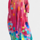 Ana - Buntes fliessendes Kleid mit Aquarellmuster