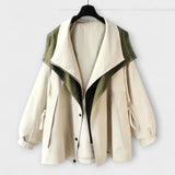 Mera - Cremefarbene Bicolor-Oversized-Jacke