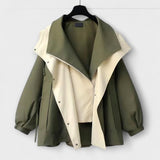 Mera - Cremefarbene Bicolor-Oversized-Jacke