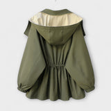 Mera - Cremefarbene Bicolor-Oversized-Jacke
