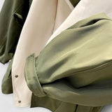 Mera - Cremefarbene Bicolor-Oversized-Jacke