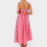 Svea - Rosa gestreiftes Maxikleid