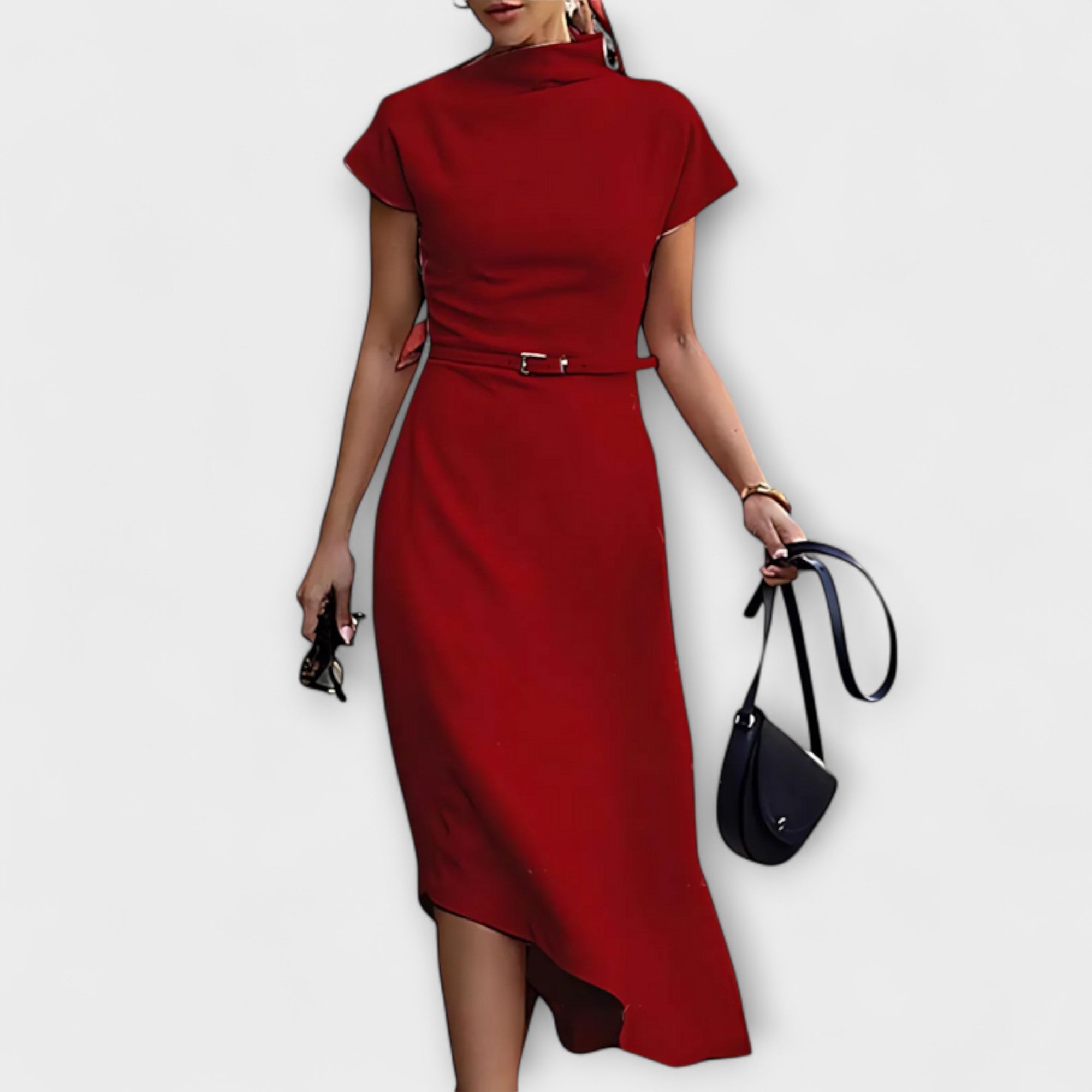Amelia - Weisses asymmetrisches Urban-Kleid