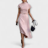 Amelia - Weisses asymmetrisches Urban-Kleid