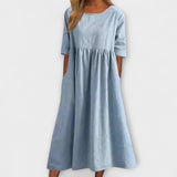 Anja - Hellblaues Sommerkleid mit Empire-Schnitt